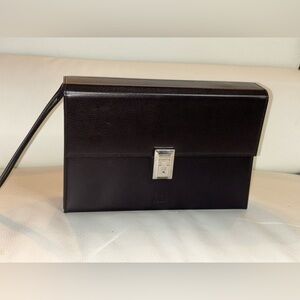 Autre Marque Dunhill Leather Clutch Bag Dark Black No Key​​
